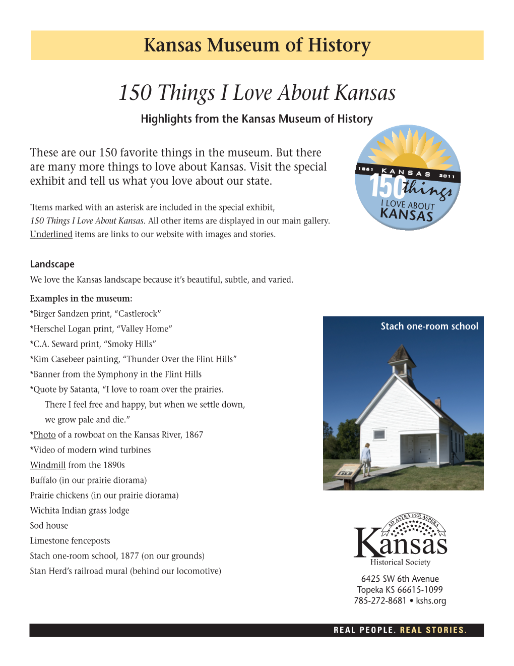 150 Things I Love About Kansas Highlights from the Kansas Museum of History