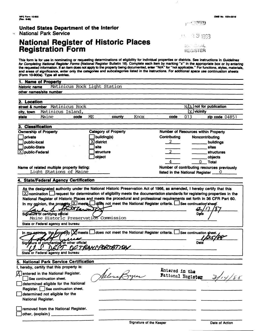 National Register of Historic Places Registration Form REGISTER