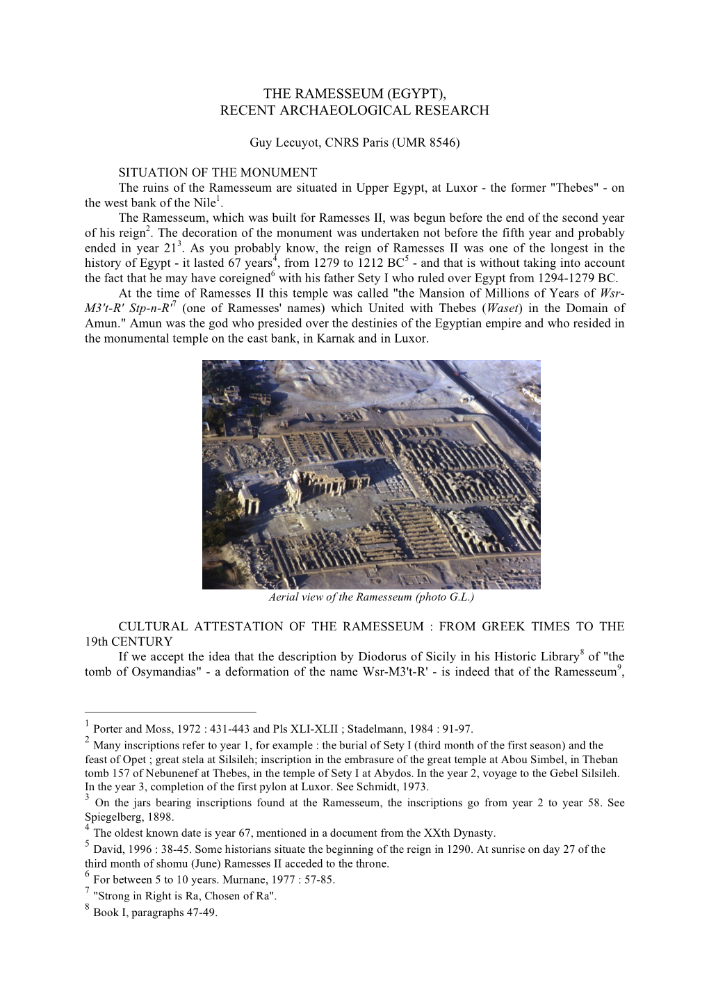 The Ramesseum (Egypt), Recent Archaeological Research