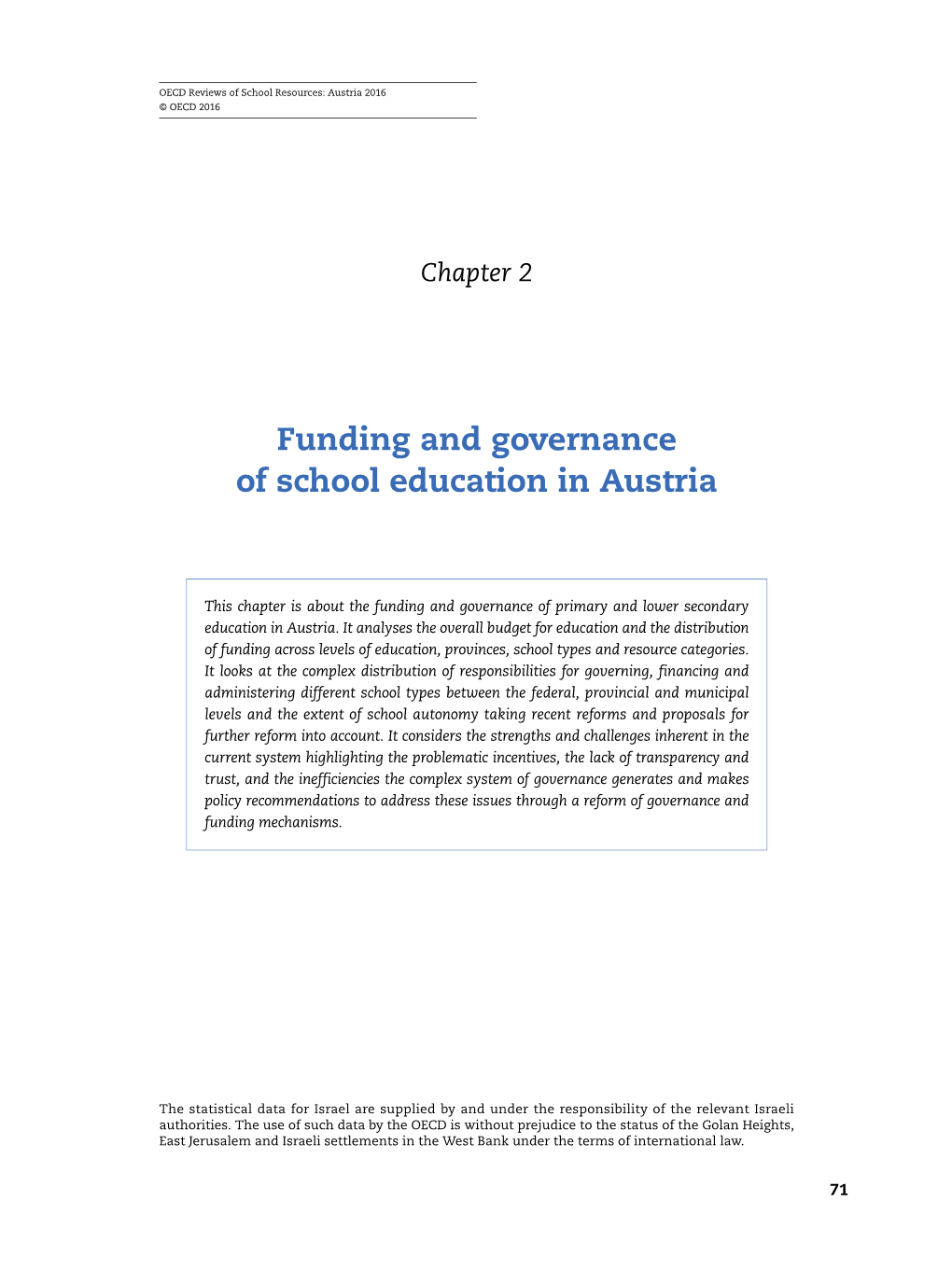 Funding and Governance of School Education in Austria