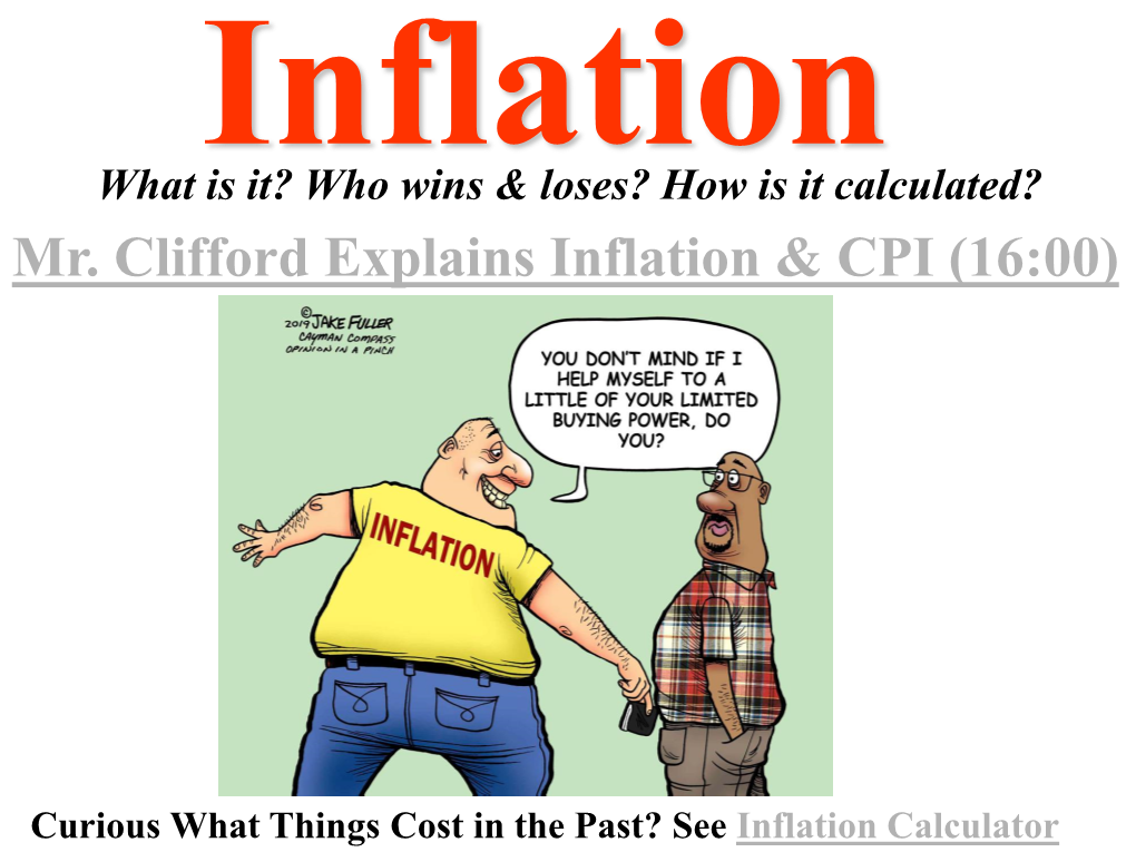 Mr. Clifford Explains Inflation & CPI (16:00)