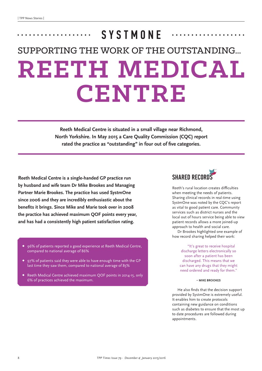 Reeth Medical Centre Case Study