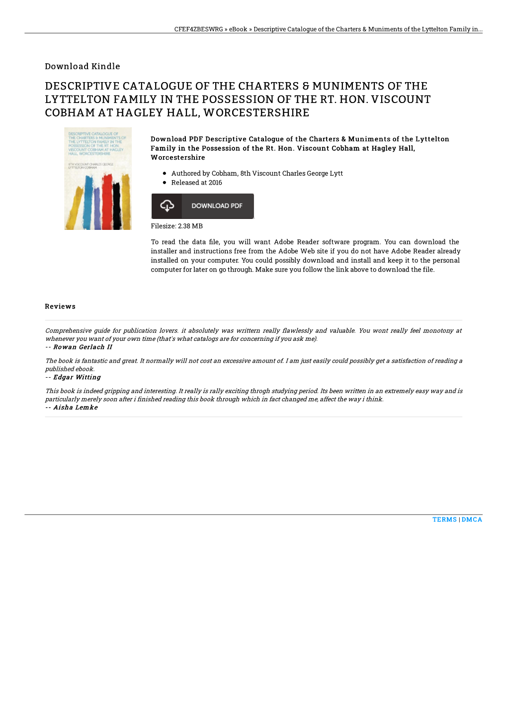 Read PDF \ Descriptive Catalogue of the Charters & Muniments Of