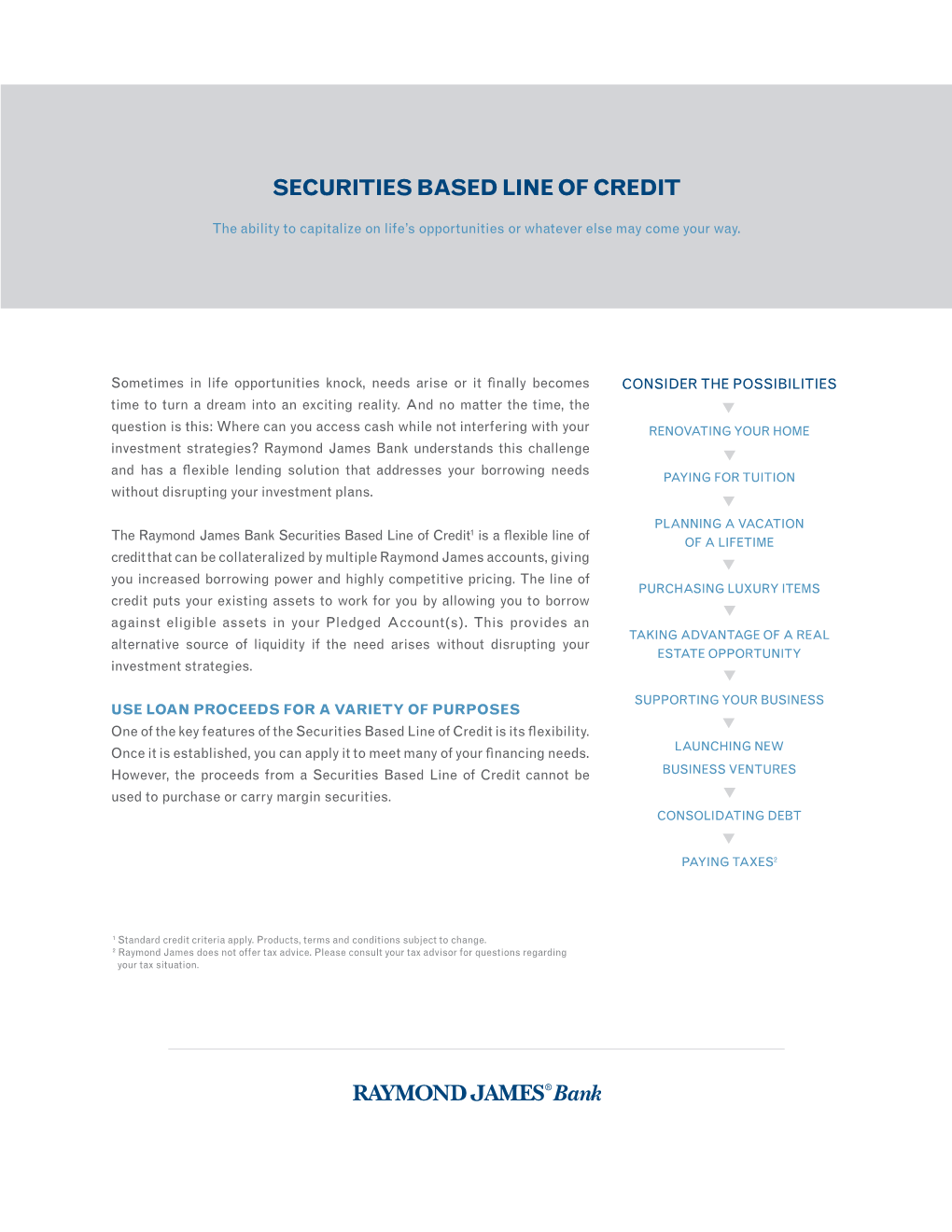 Securities Based Line of Credit