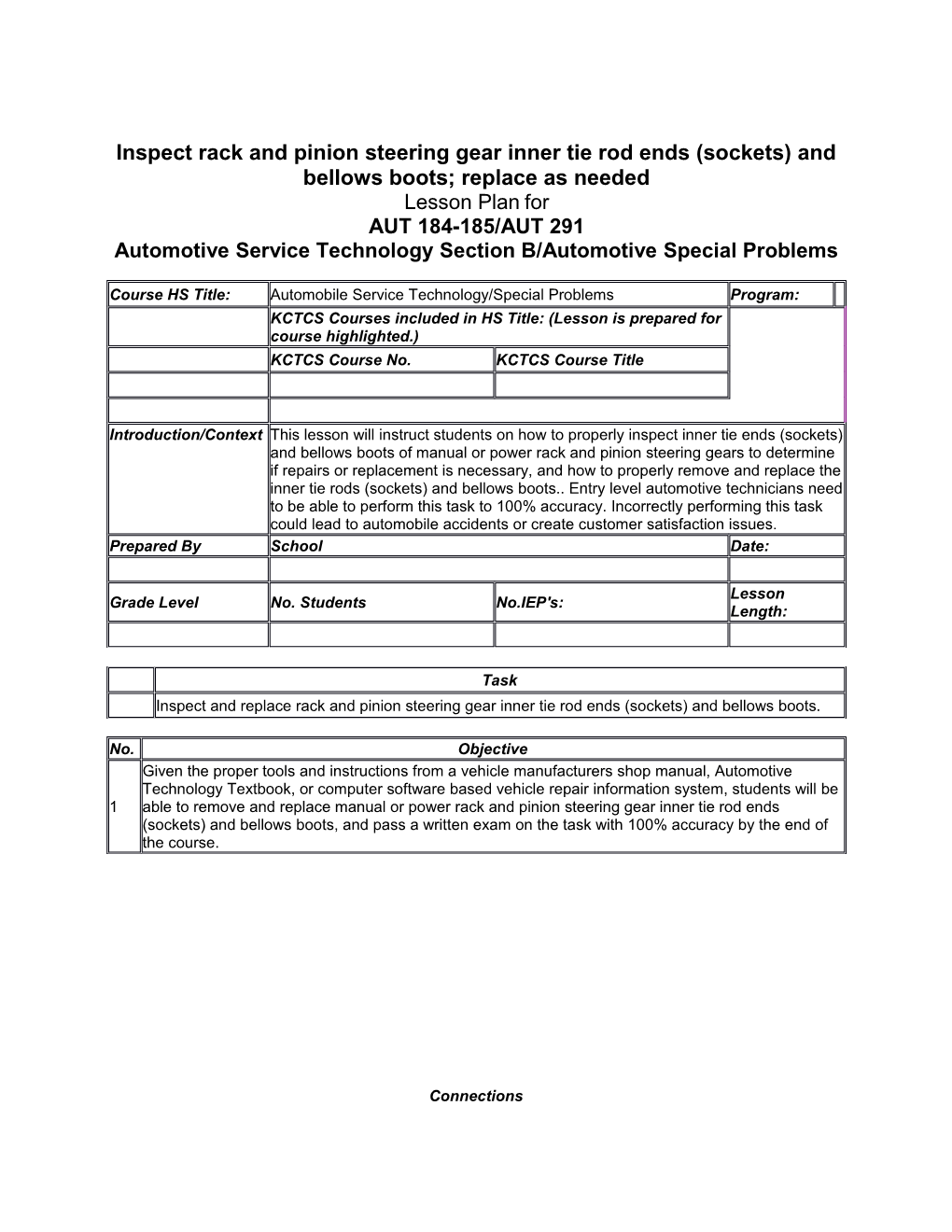 Automotive Service Technology Section B/Automotive Special Problems