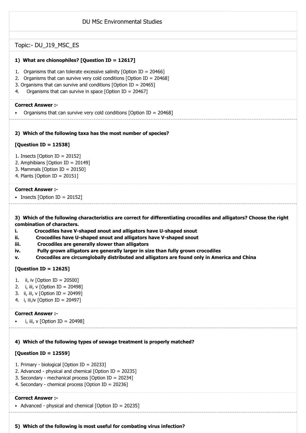 DU Msc Environmental Studies Topic:- DU J19 MSC ES