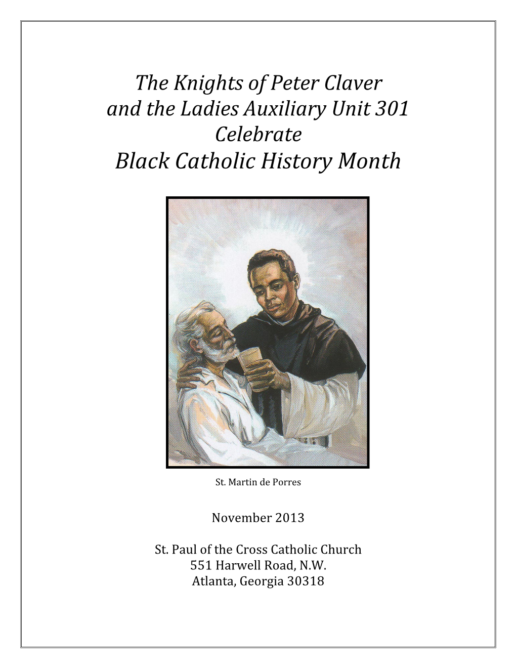 Black Catholic History Month