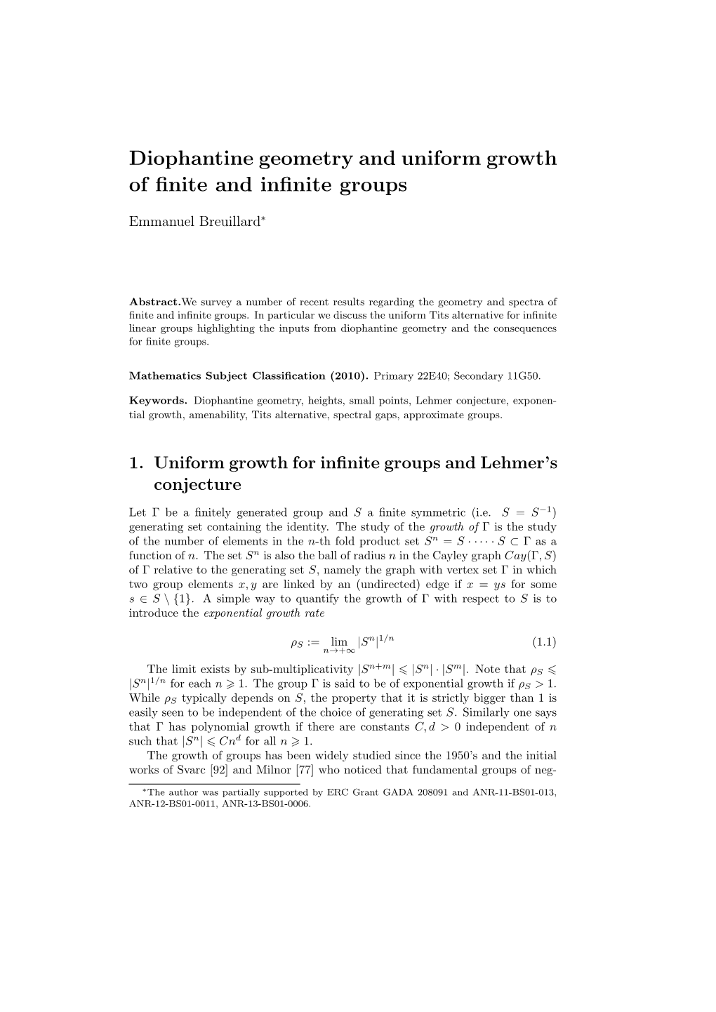 Diophantine Geometry and Uniform Growth of Finite and Infinite Groups