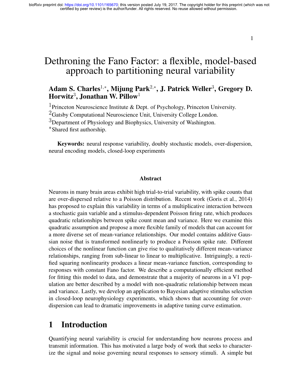 Dethroning the Fano Factor: a Flexible, Model-Based Approach To