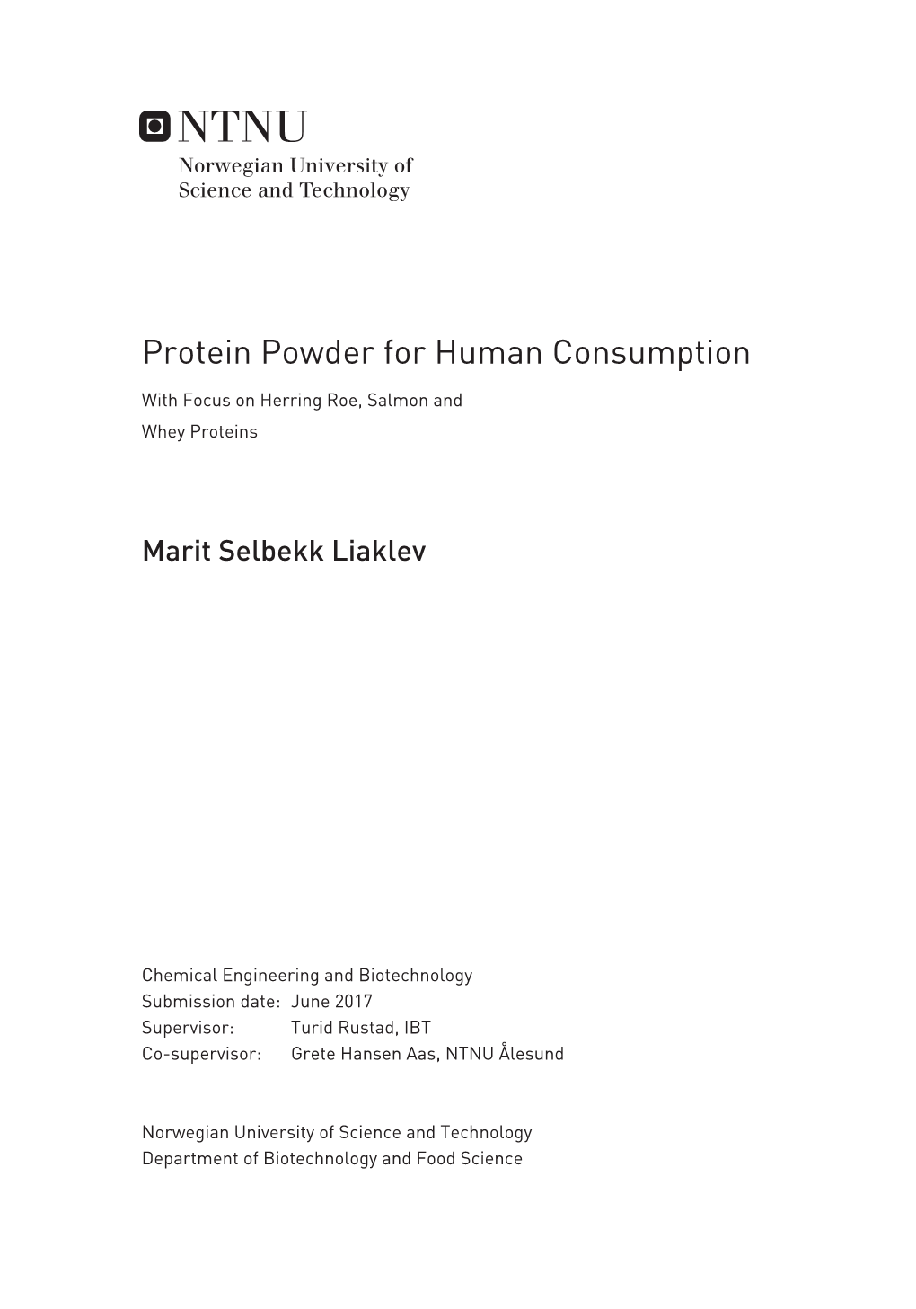 Protein Powder for Human Consumption