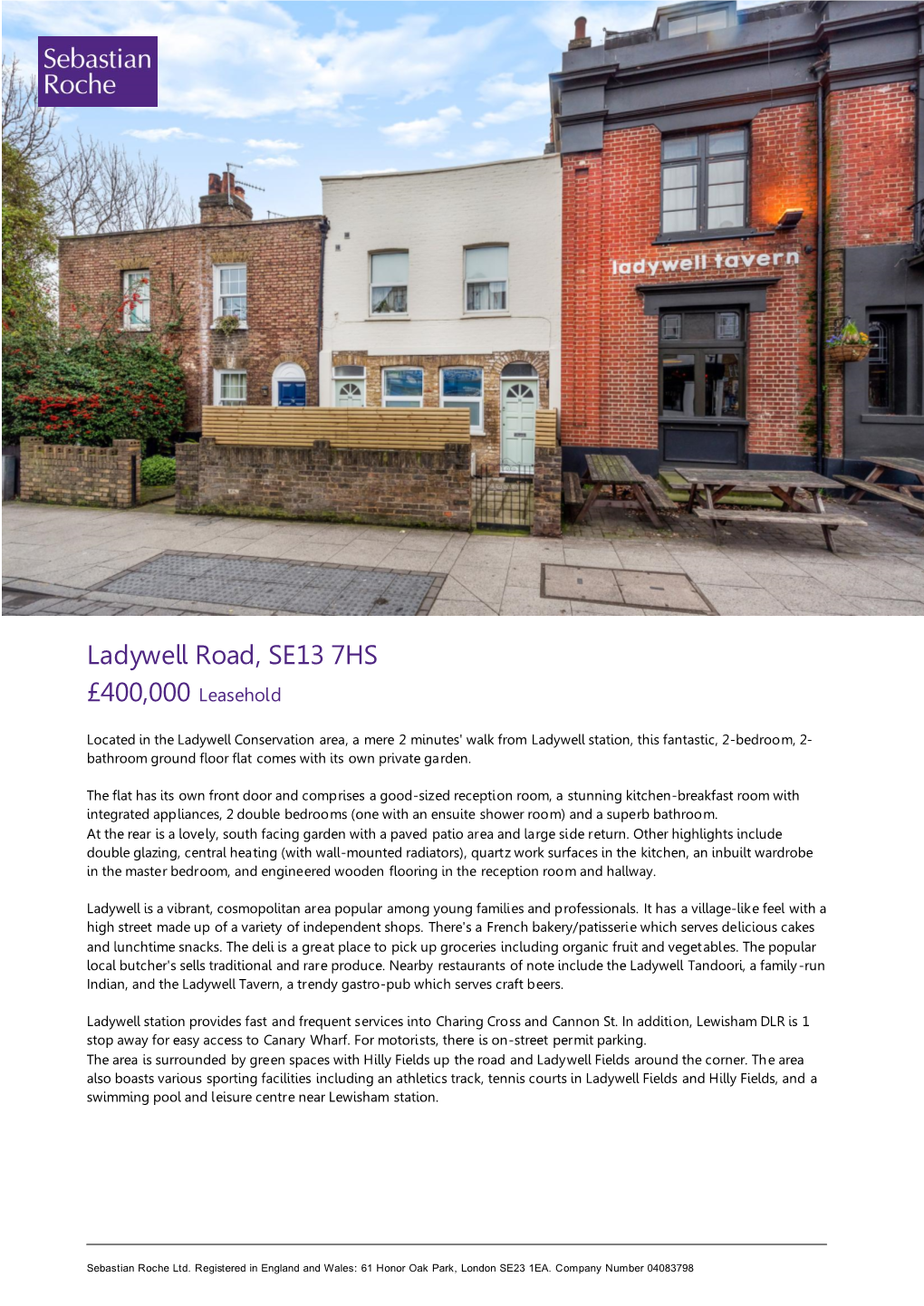 Ladywell Road, SE13 7HS £400,000 Leasehold