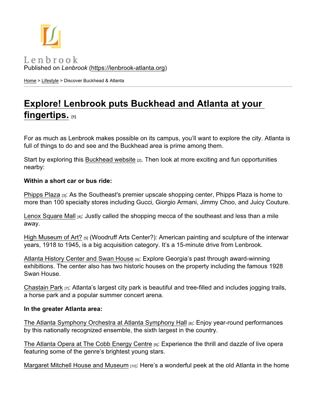 Discover Buckhead & Atlanta