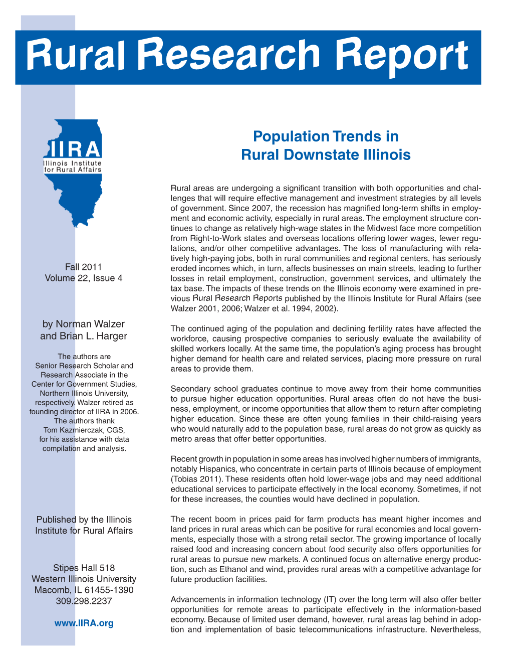 Population Trends in Rural Downstate Illinois