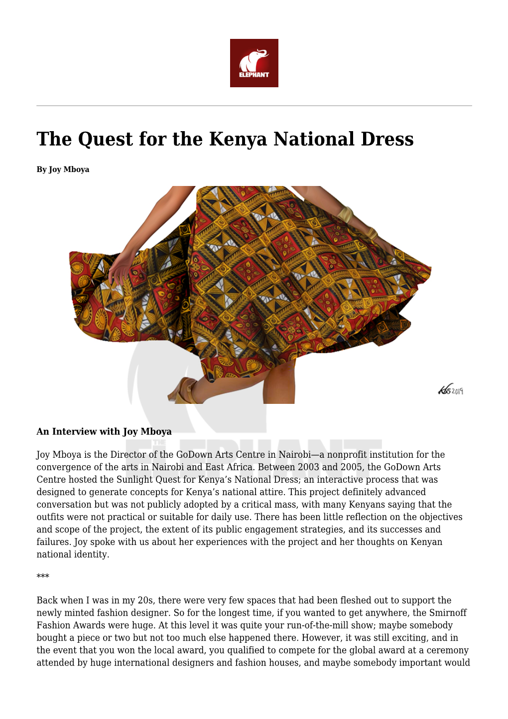 The Quest for the Kenya National Dress