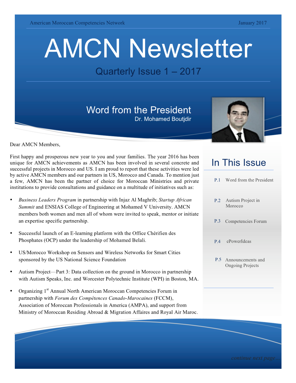 AMCN Newsletter Quarterly Issue 1 – 2017