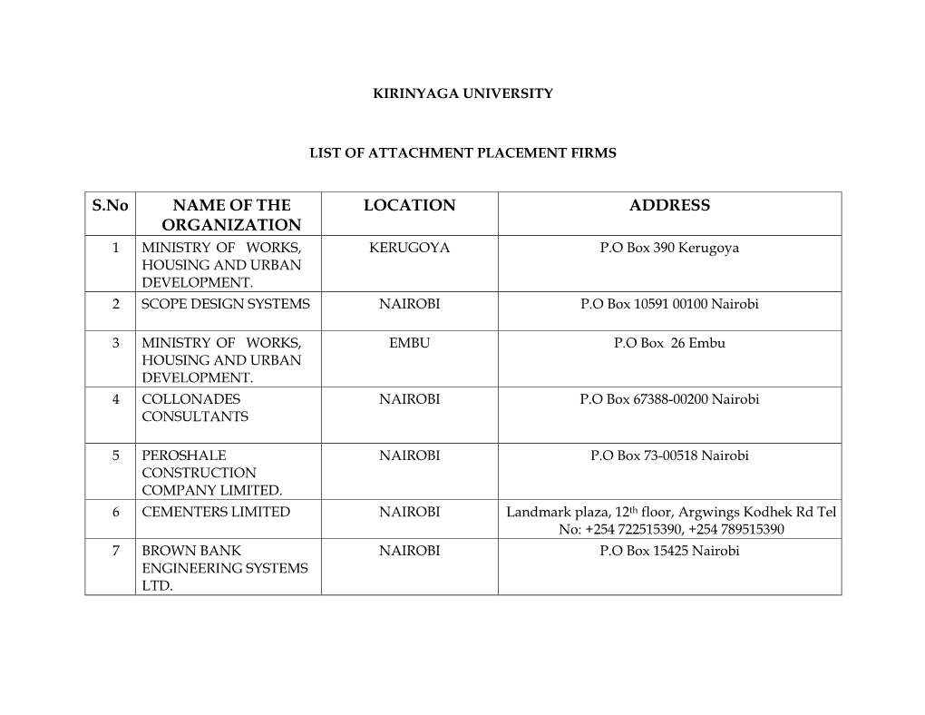 List of Attachment Placement Firms