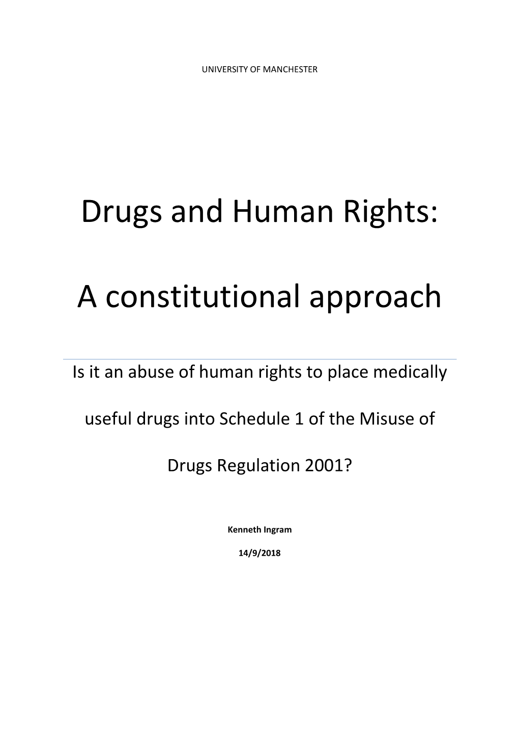 Drugs and Human Rights: a Constitutional Approach