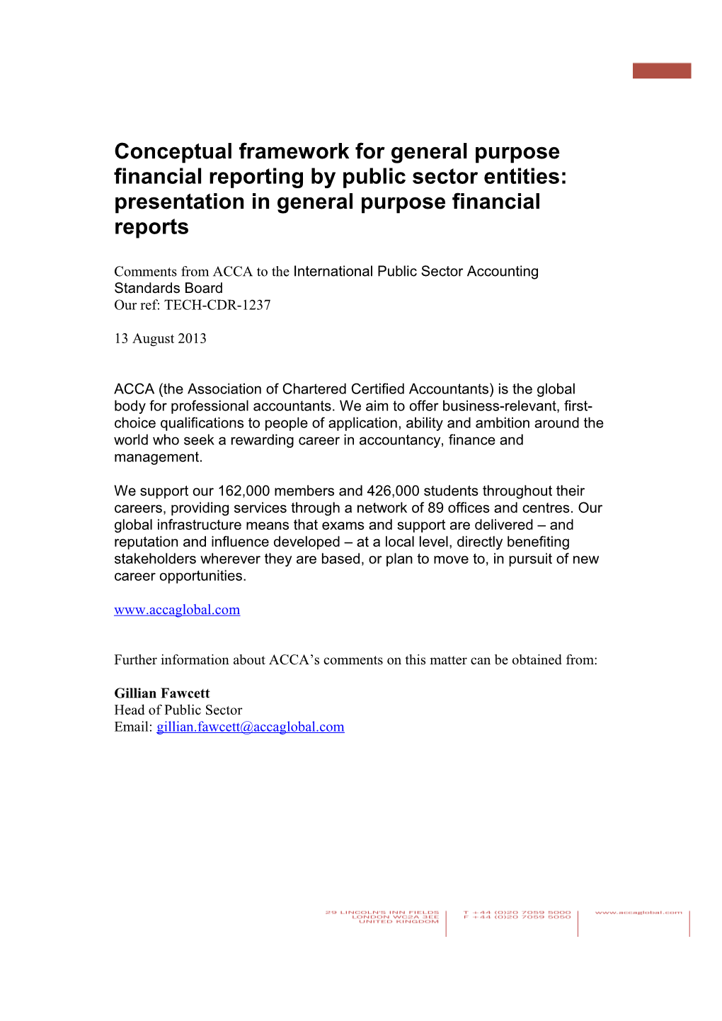 Comments from ACCA to the International Public Sector Accounting Standards Board