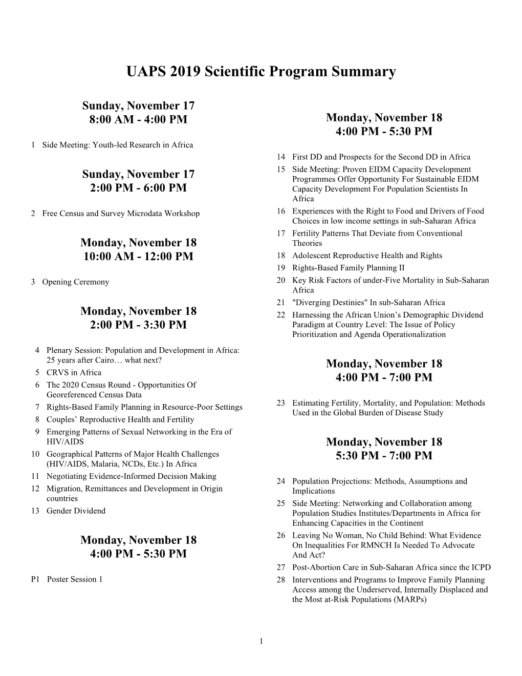 Preliminary Program