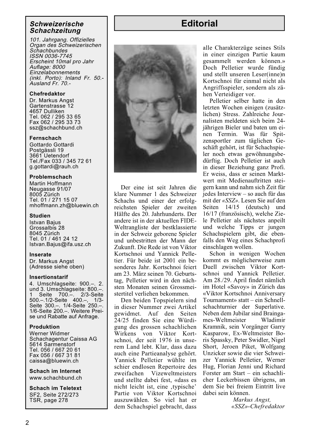 Schweizerische Schachzeitung 2001