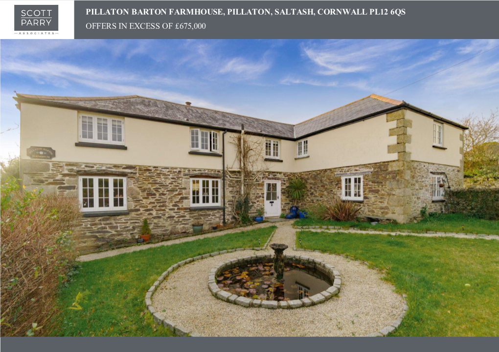 Pillaton Barton Farmhouse, Pillaton, Saltash, Cornwall Pl12 6Qs Offers in Excess of £675,000