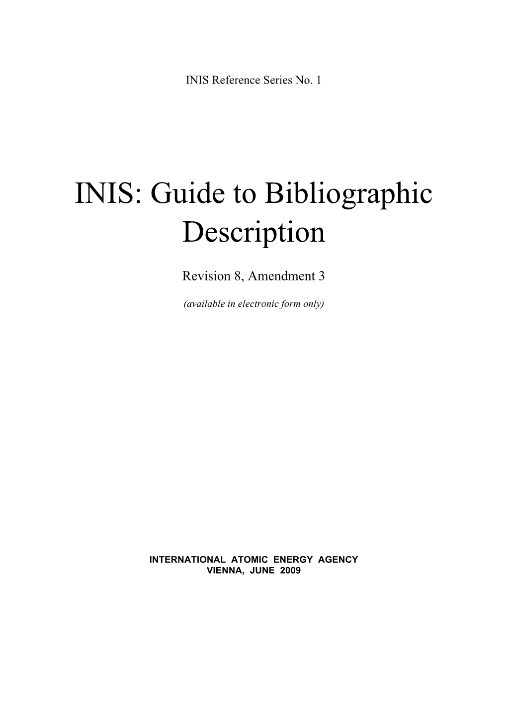 Guide to Bibliographic Description