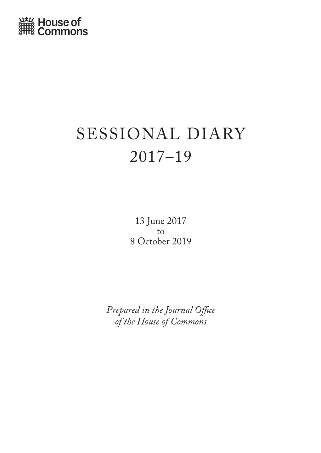 Sessional Diary 2017–19