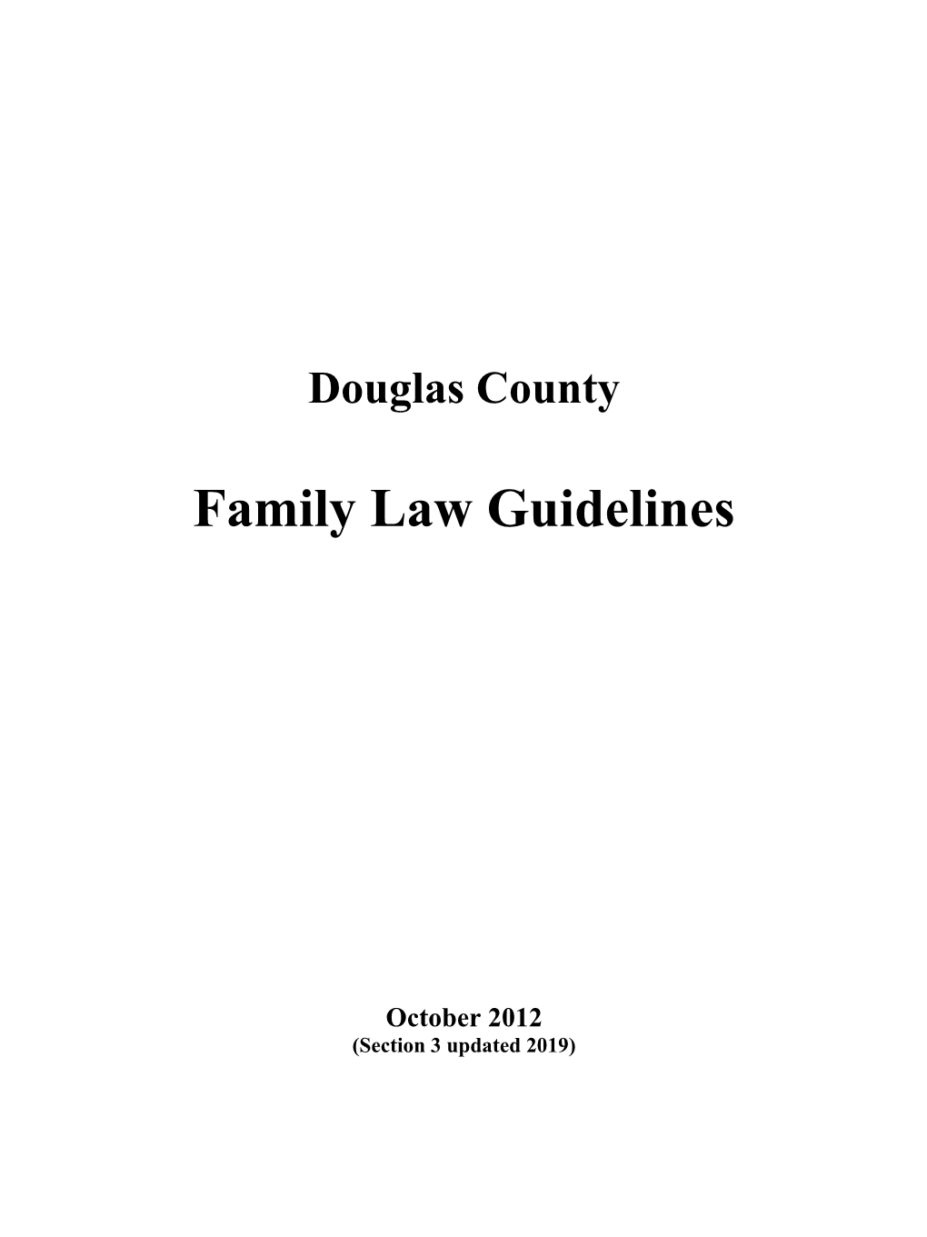 Family Law Guidelines