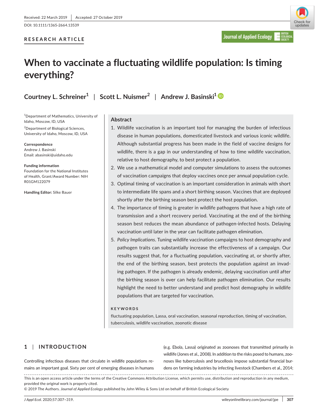 When to Vaccinate a Fluctuating Wildlife Population: Is Timing Everything?