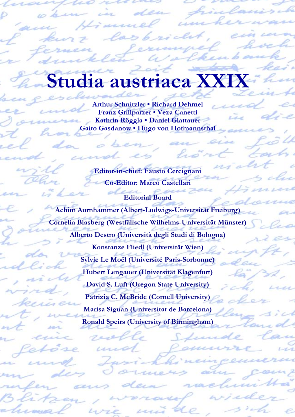 Studia Austriaca XXIX