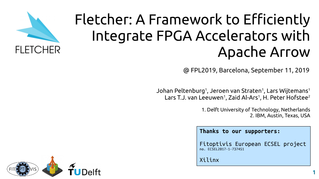 Fletcher: a Framework to Efficiently Integrate FPGA Accelerators with Apache Arrow