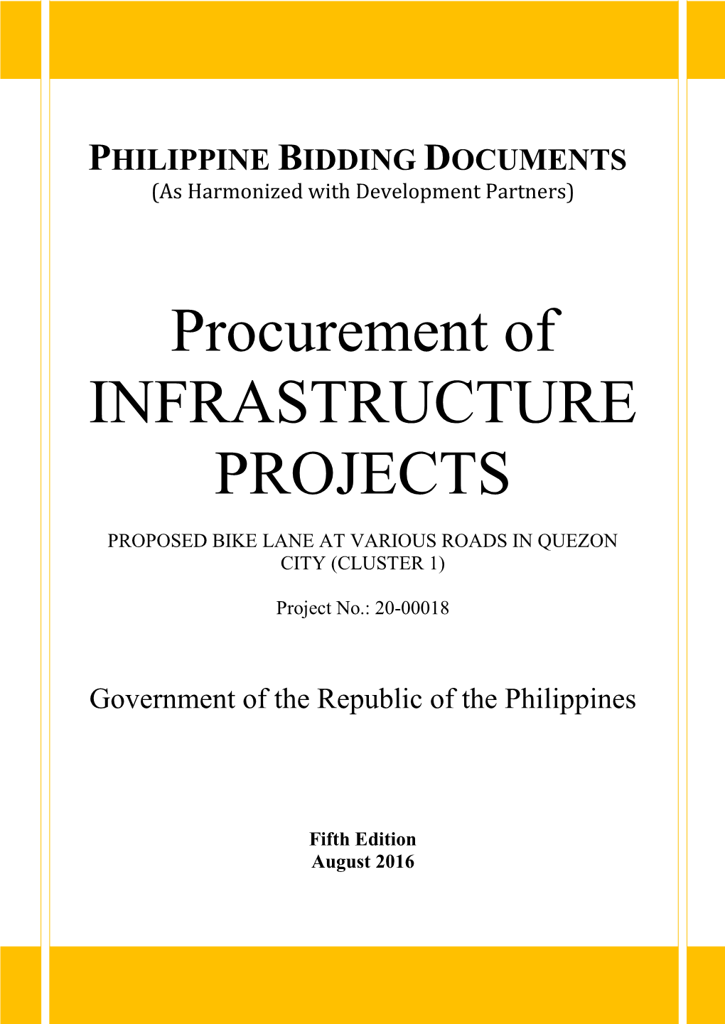 Procurement of INFRASTRUCTURE PROJECTS