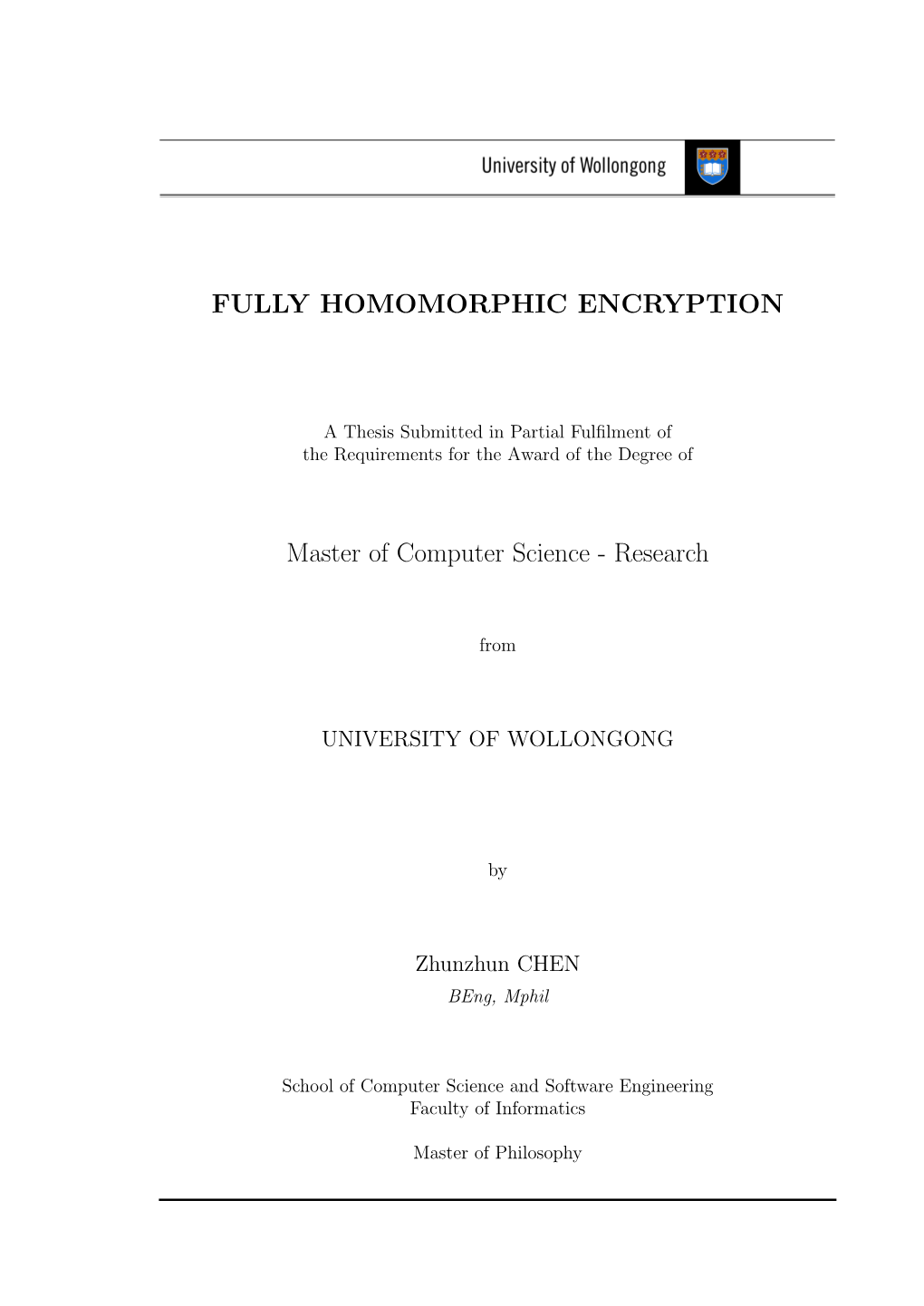 Fully Homomorphic Encryption