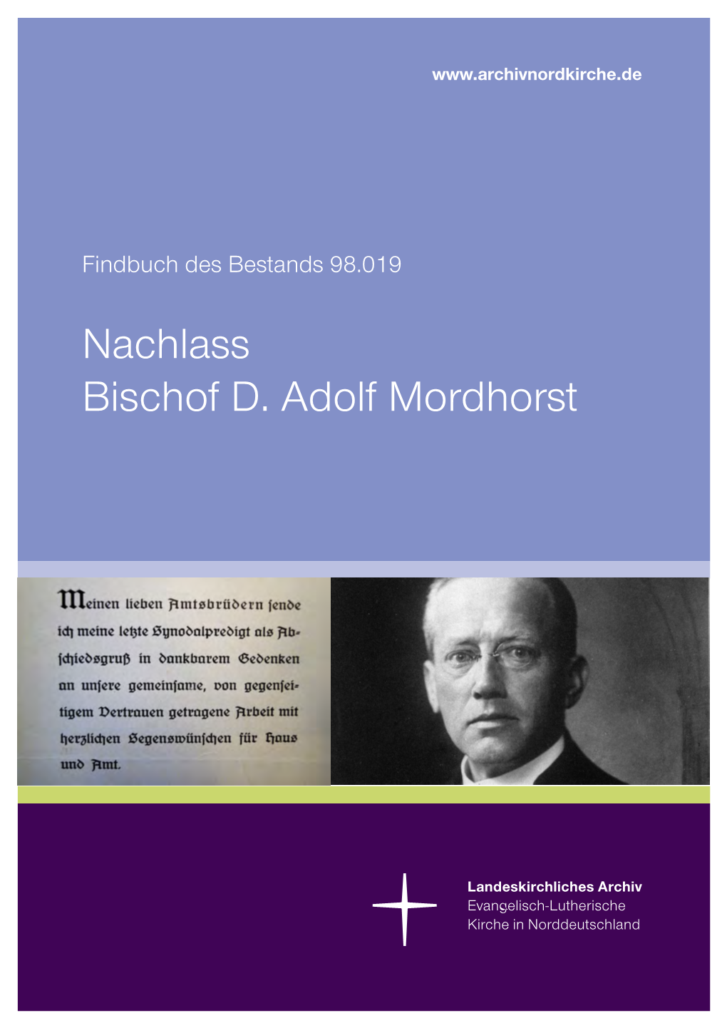 Nachlass Bischof D. Adolf Mordhorst