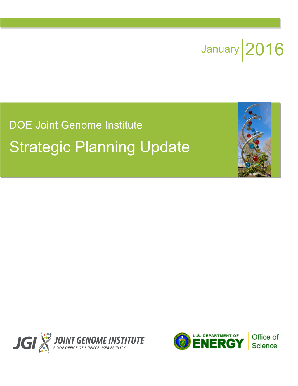 DOE Joint Genome Institute Strategic Planning Update