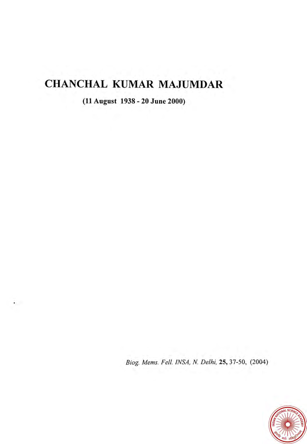 Chanchal Kumar Majumdar