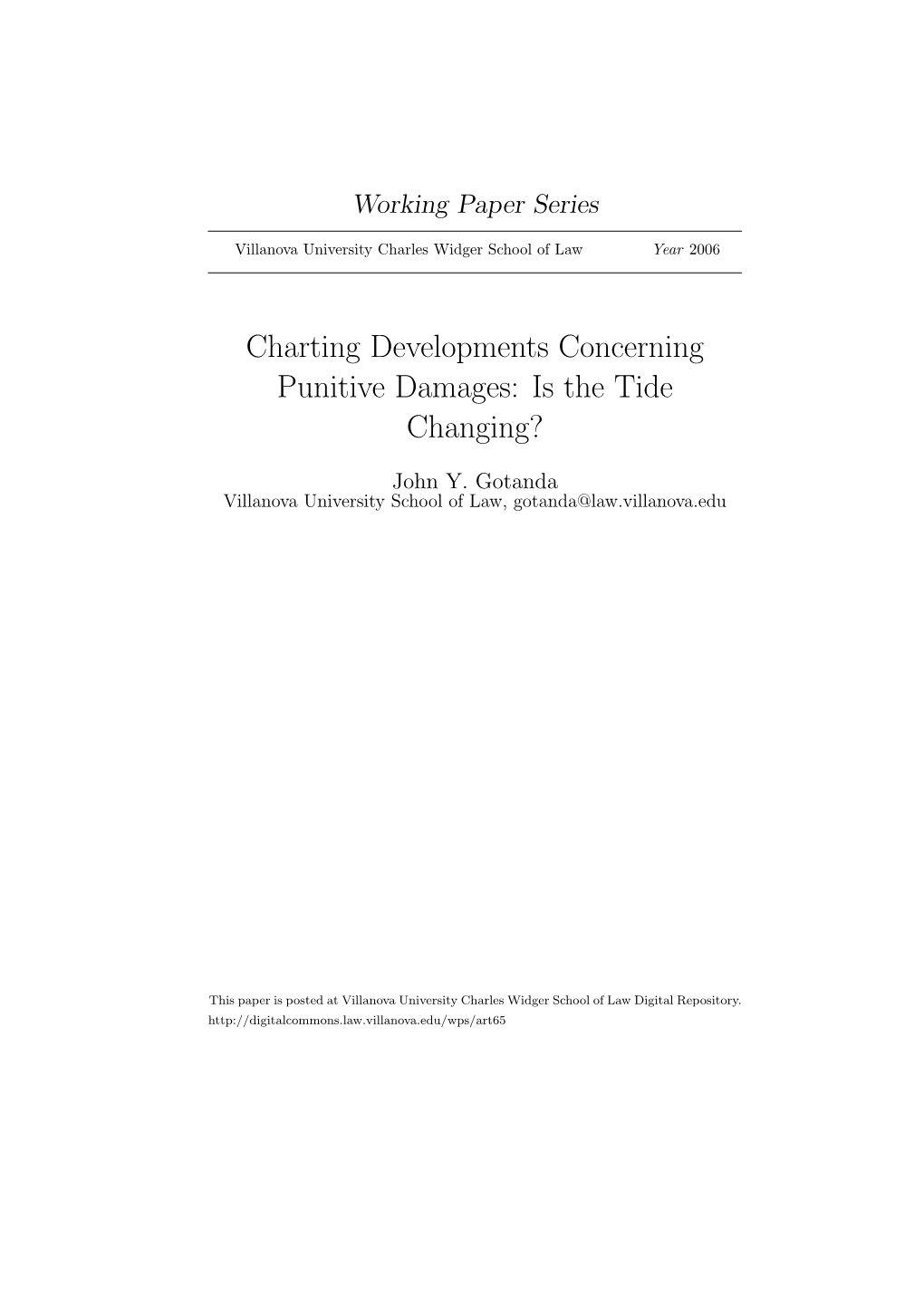 Charting Developments Concerning Punitive Damages: Is the Tide Changing?