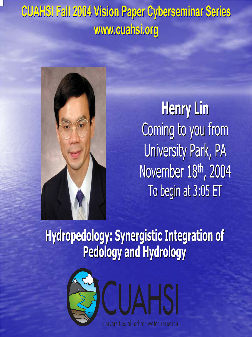 Henry Lin Coming to You from University Park, PA November 18Th