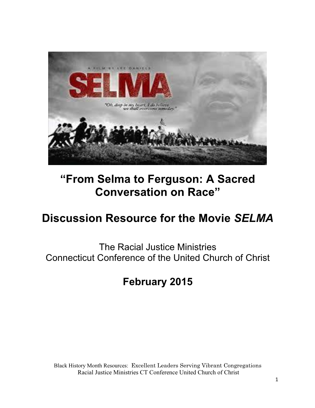 Discussion Resource for the Movie SELMA