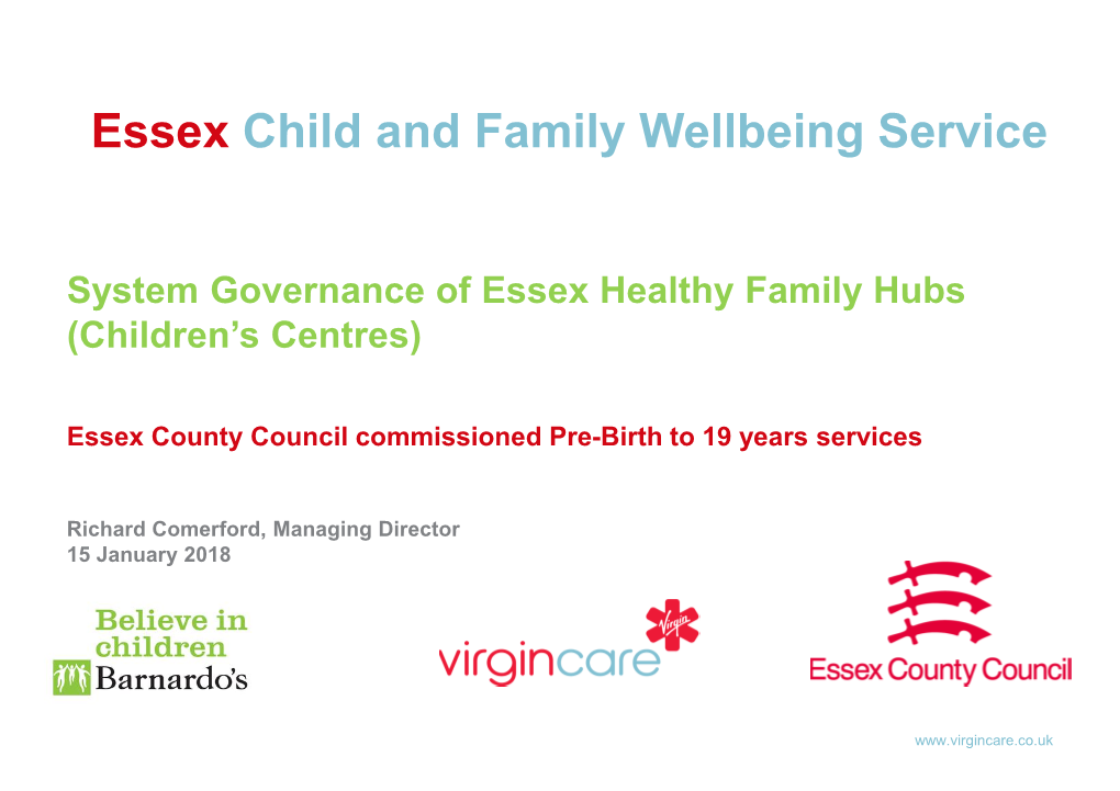 Essex Family Hub Advisory Boards – Governance Arrangements