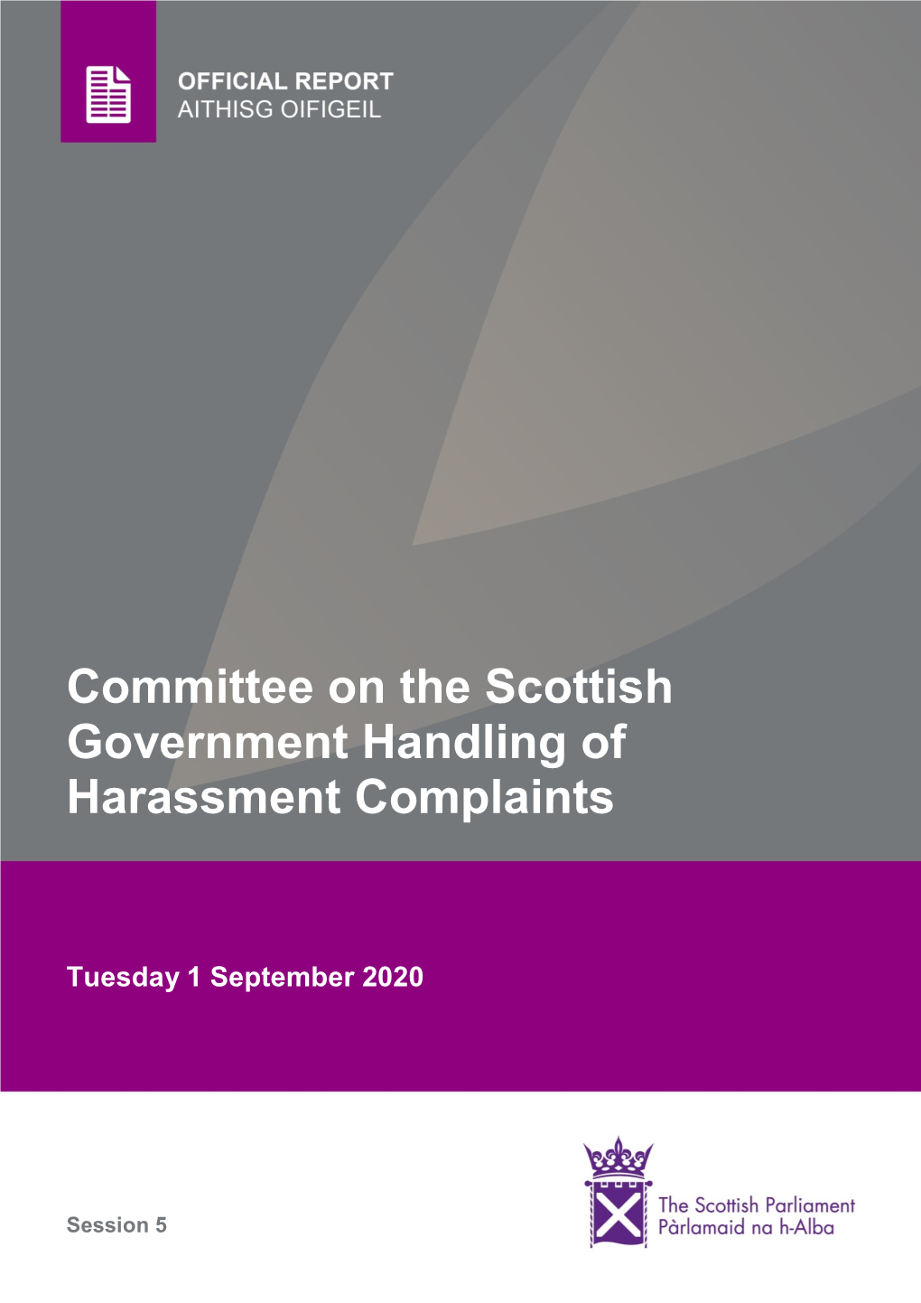 Committee on the Scottish Government Handling of Harassment Complaints