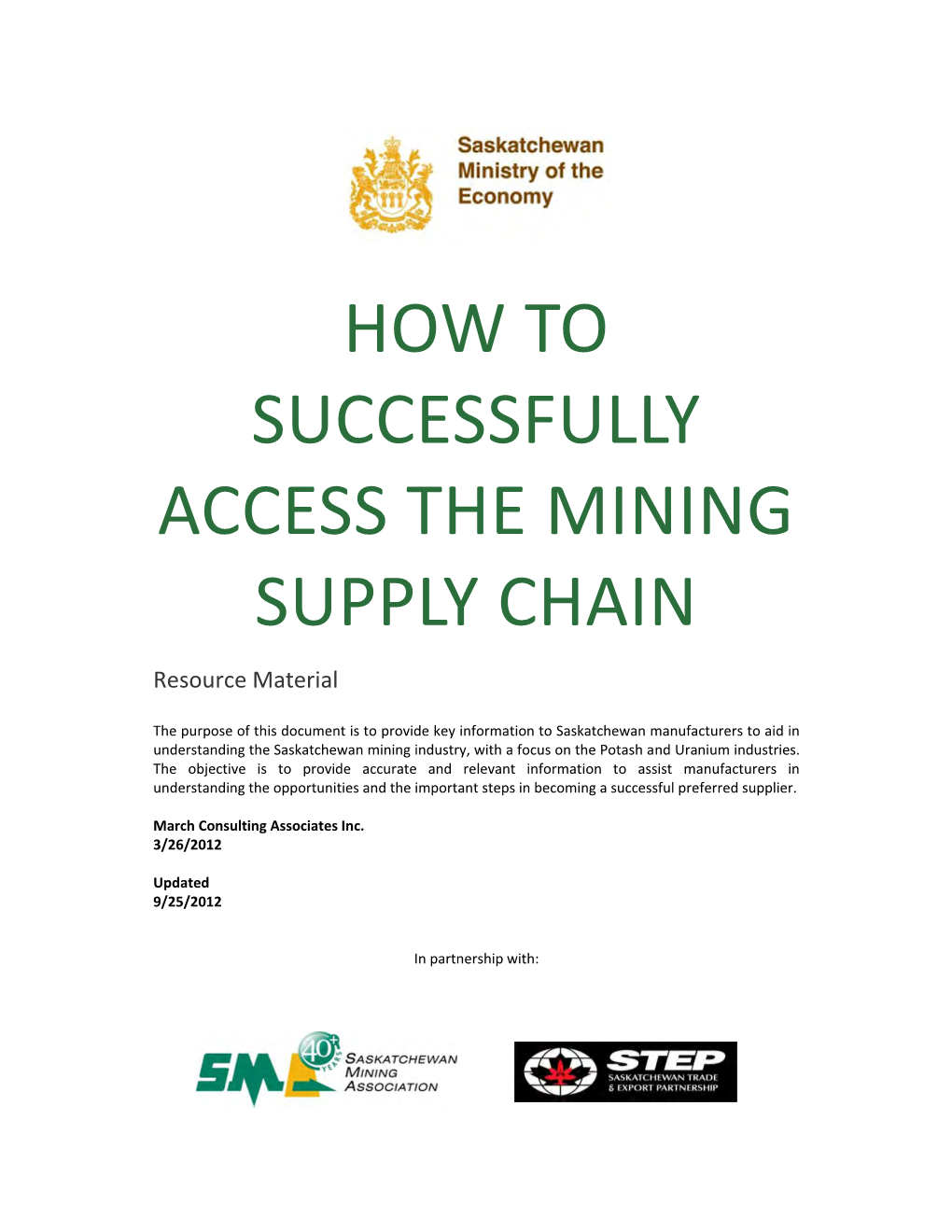 How to Successfully Access the Mining Supply Chain