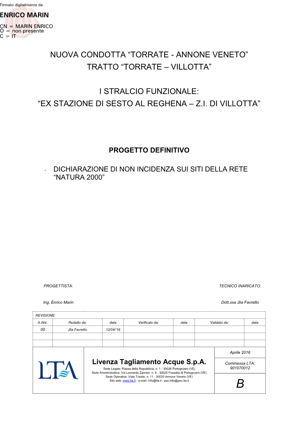 Torrate - Annone Veneto” Tratto “Torrate – Villotta”