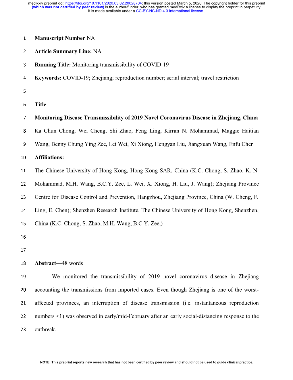 Monitoring Transmissibility of COVID-19 Keywords