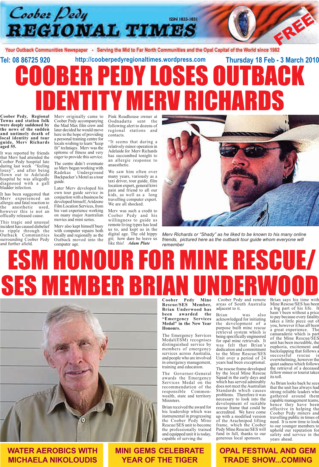 Coober Pedy Loses Outback Identity Merv Richards Esm