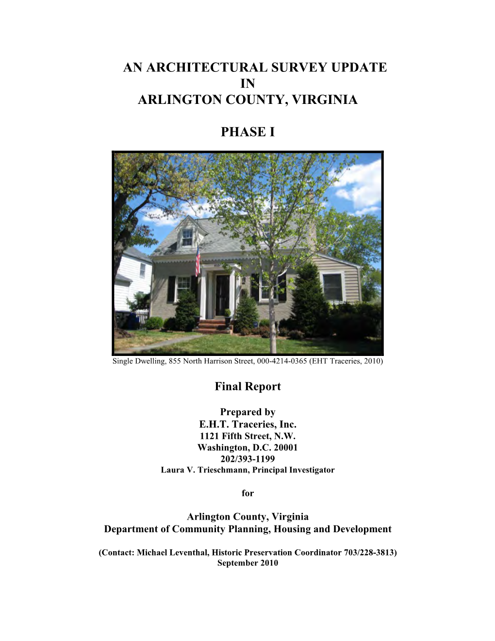 An Architectural Survey Update in Arlington County, Virginia