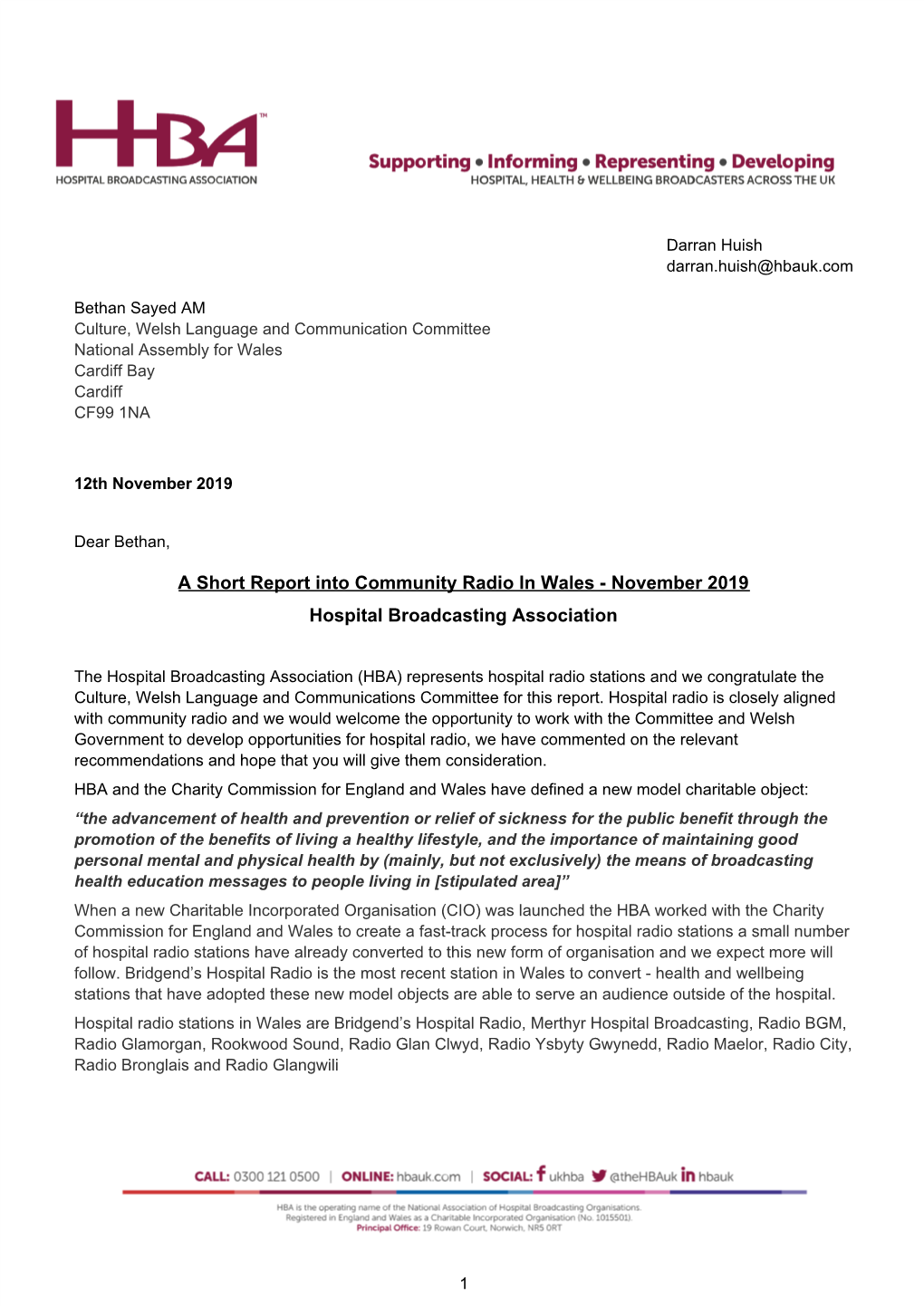 November 2019 Hospital Broadcasting Association