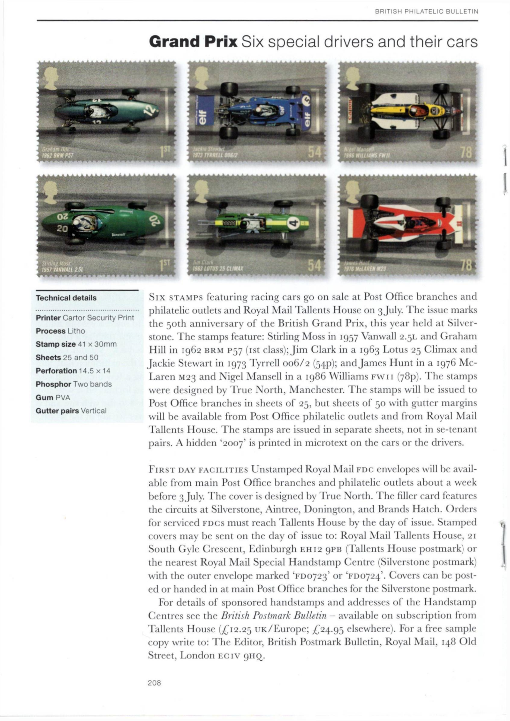 Grand Prix Six Special Drivers and Their Cars