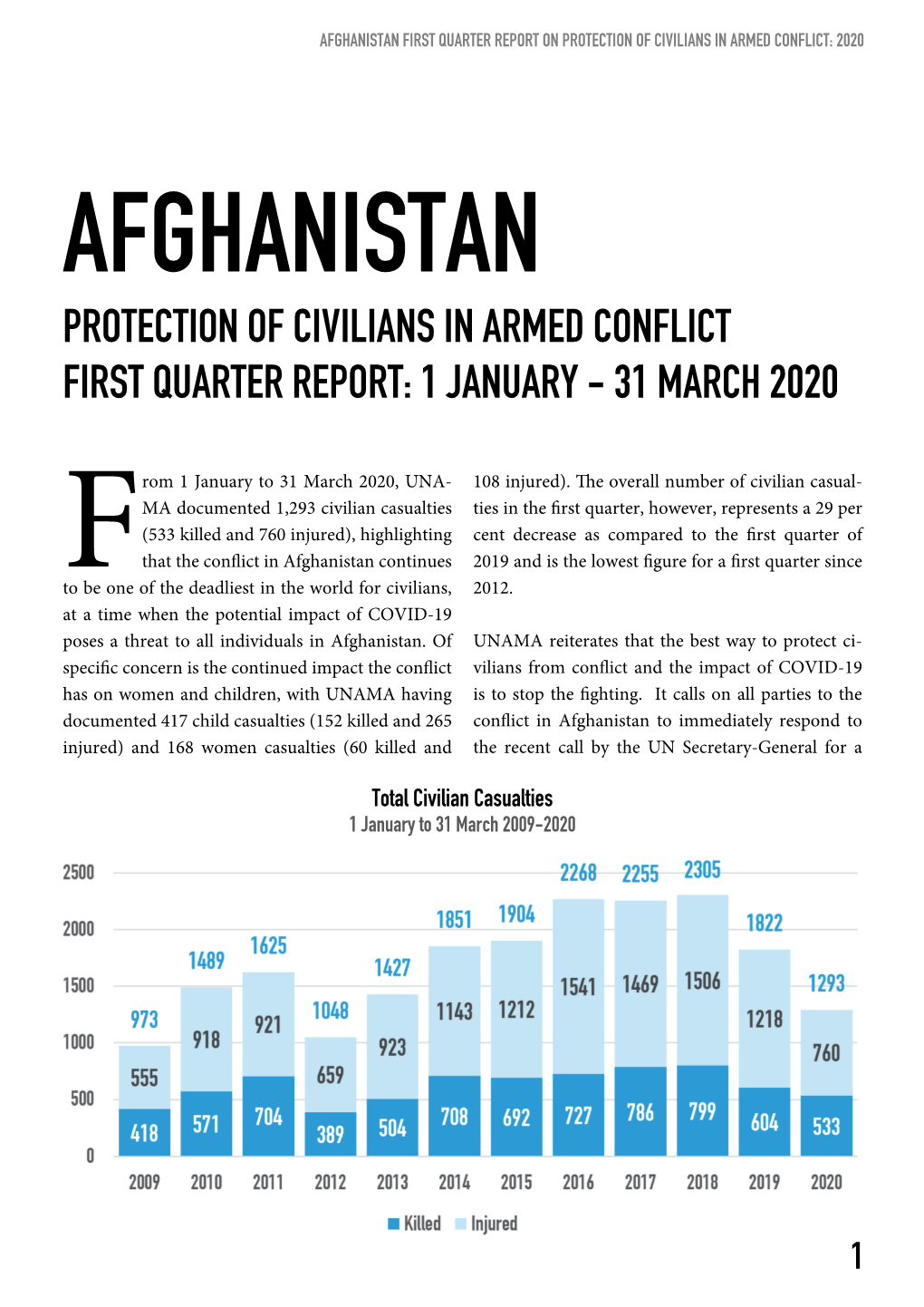 UNAMA Protection of Civilians in Armed Conflict