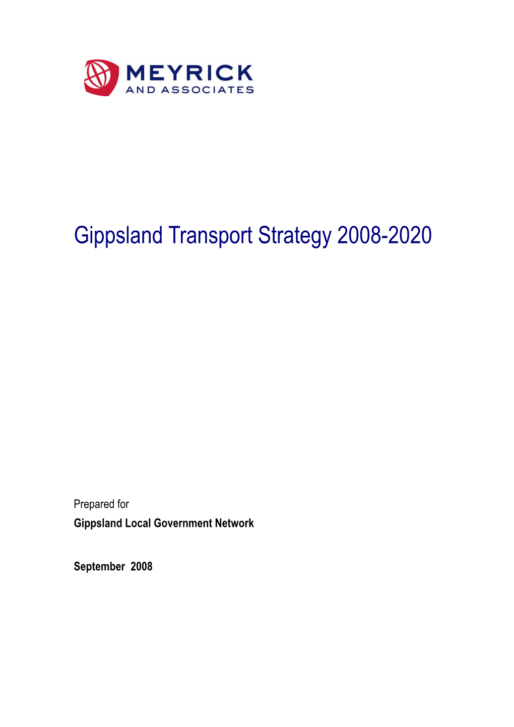 Gippsland Transport Strategy 2008-2020